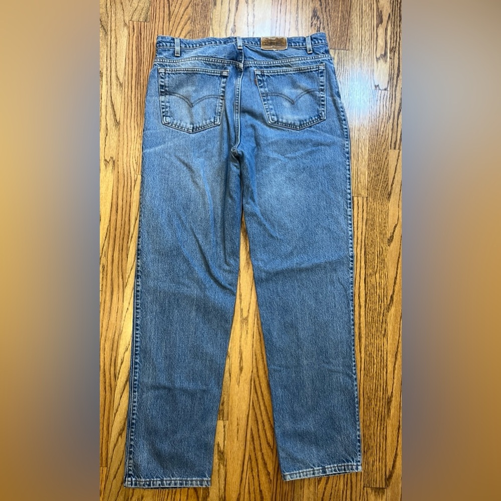 Vintage Levis Orange Tab Jeans Faded 540 Relaxed 40X34 Leather Patch USA 1990s